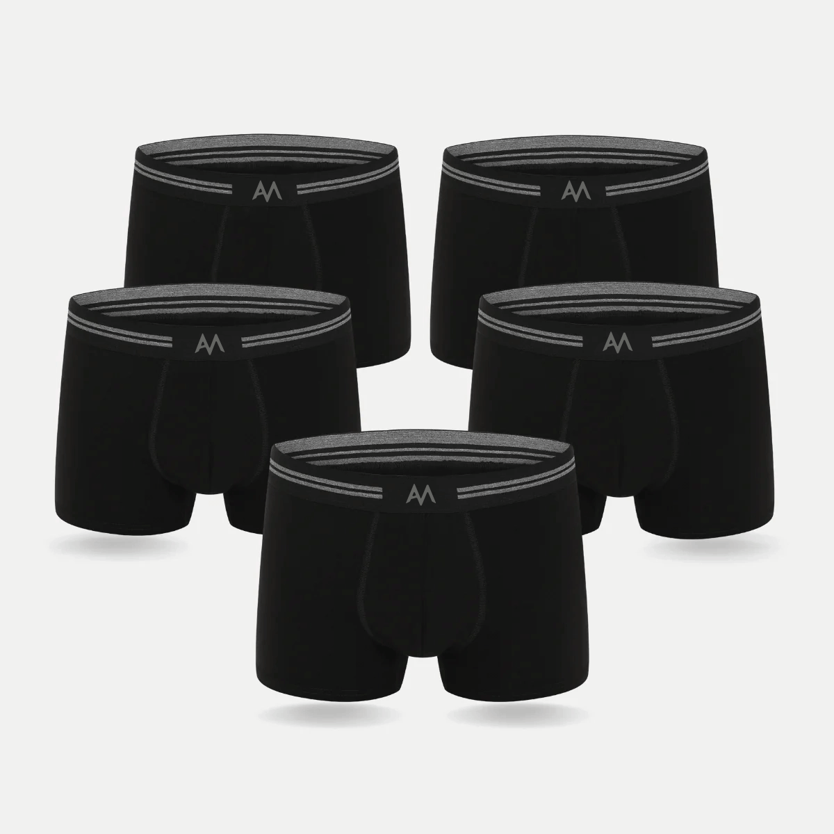5-Pack Men's Boxers Bamboo Solid Black