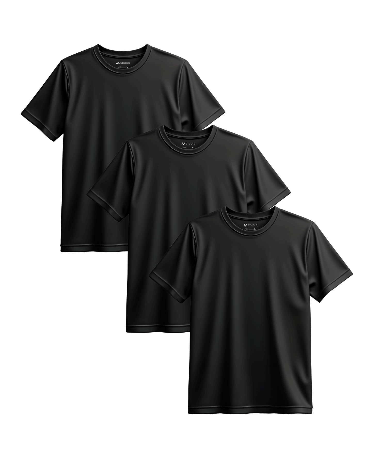 3-Pack Men's Regular Fit T-Shirt Black