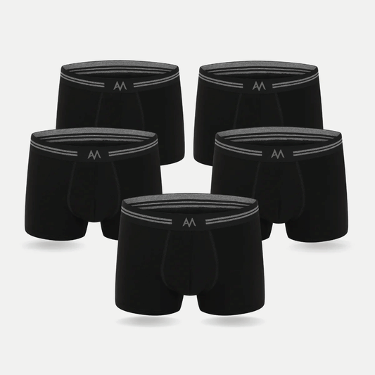 5-Pack Men's Boxers Bamboo Solid Black