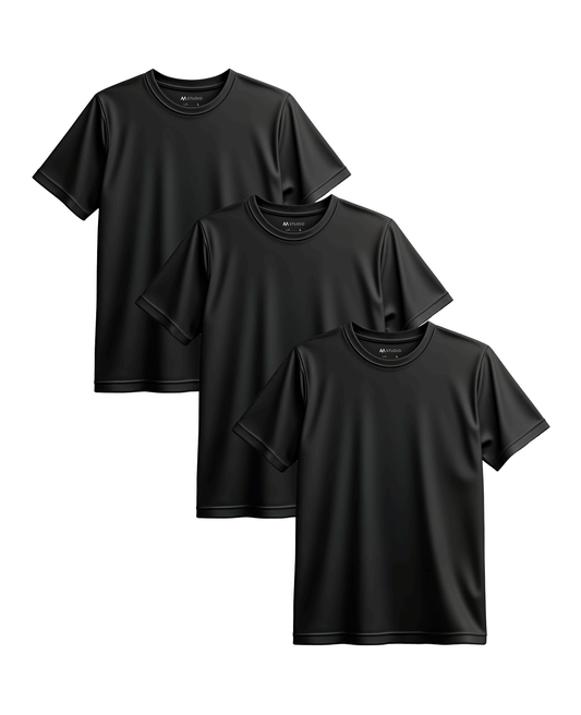 3-Pack Men's Regular Fit T-Shirt Black